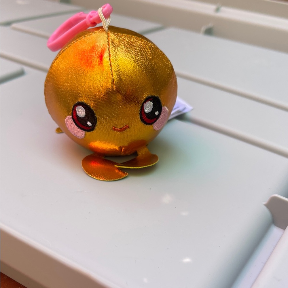 Squeezamals Gold Crab Plush Keychain